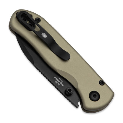 Kizer Drop Bear 2 Button-Lock 2.96" Nitro-V Matte DLC Tan Aluminium Folding Knife V3619.2CD1