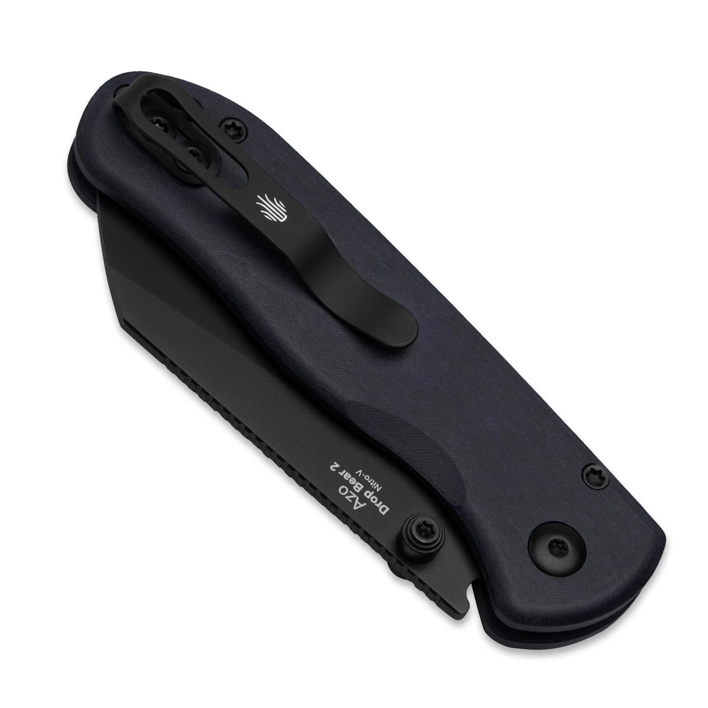 Kizer Drop Bear 2 Button-Lock 2.96" Nitro-V Matte DLC Dark Blue Richlite Folding Knife V3619.2CS1