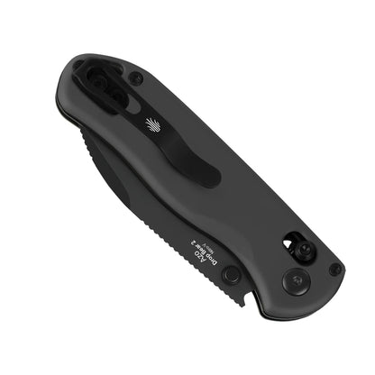 Kizer Drop Bear 2 Button-Lock 2.96" Nitro-V Matte DLC Black Aluminium Folding Knife V3619.2KD2
