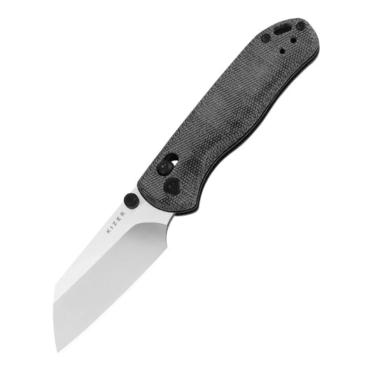 Kizer Drop Bear 2 Clutch-Lock 2.96" Nitro-V Black Micarta Sheepsfoot Folding Knife V3619.2KS1