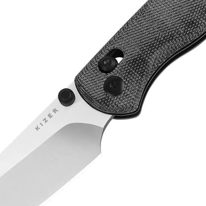 Kizer Drop Bear 2 Clutch-Lock 2.96" Nitro-V Black Micarta Sheepsfoot Folding Knife V3619.2KS1
