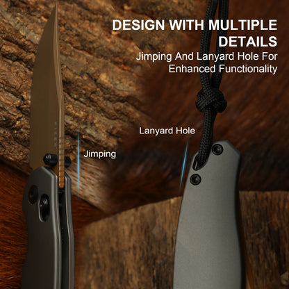 Kizer Phoca 2.9" AEB-L Aluminium Sunset Metal PVD Clutch-Lock Folding Knife V3780A2