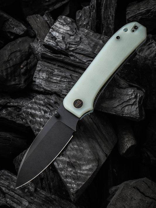 WE Big Banter 3.69" CPM 20CV Black Stonewash Natural G10 Folding Knife WE21045-3