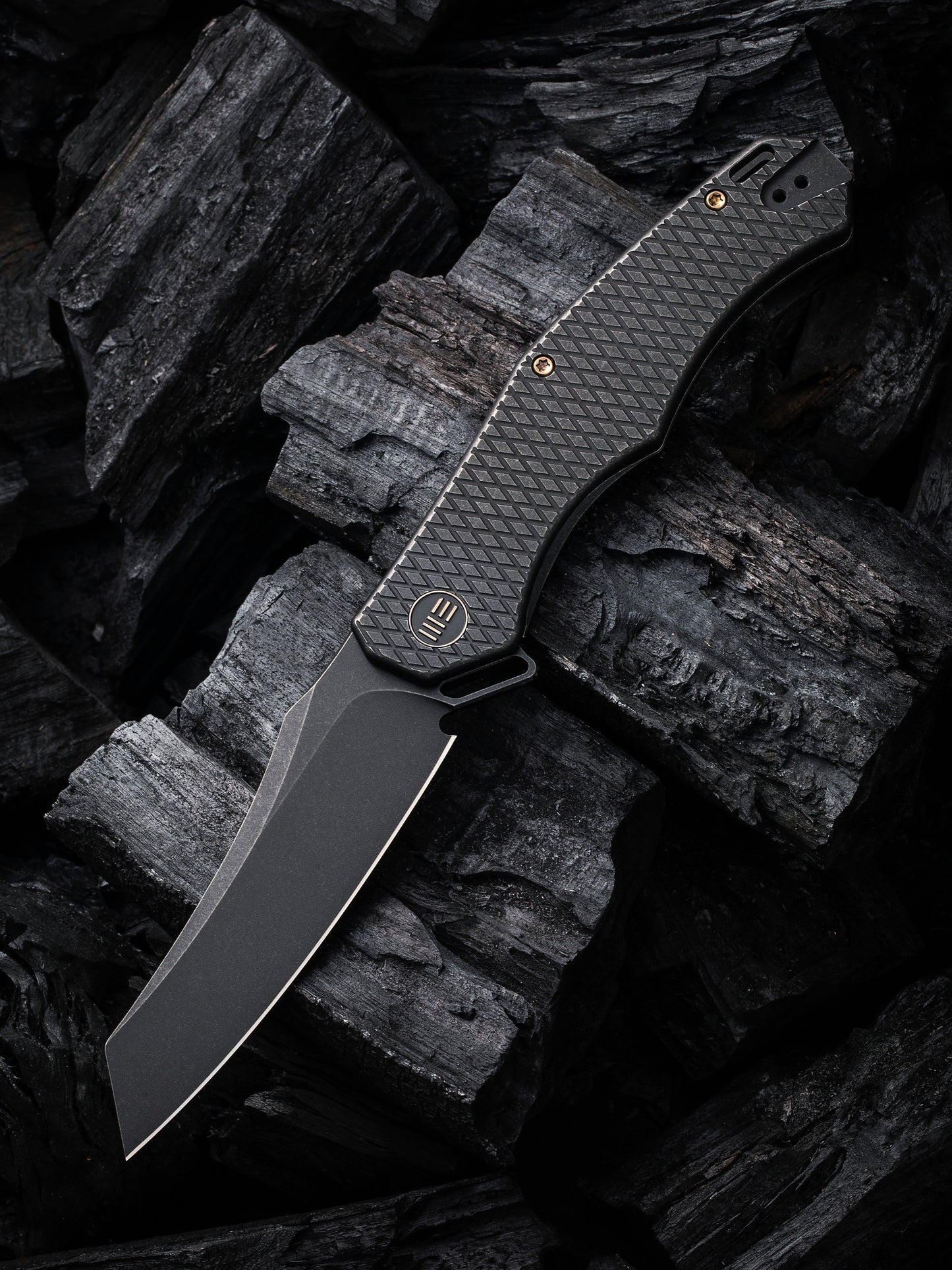 WE Viking Tactics RekkeR 3.61" CPM 20CV Black Stonewashed Titanium Folding Knife by Kyle Lamb WE22010G-1