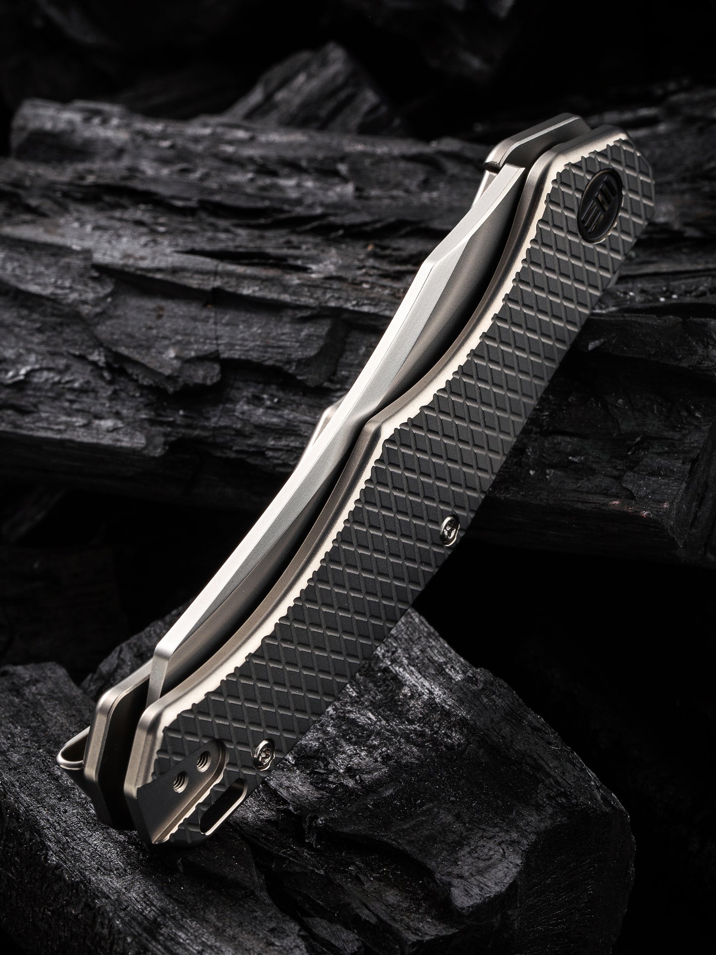 WE Viking Tactics RekkeR 3.61" CPM 20CV Polished Bead Blasted Titanium Folding Knife by Kyle Lamb WE22010G-2