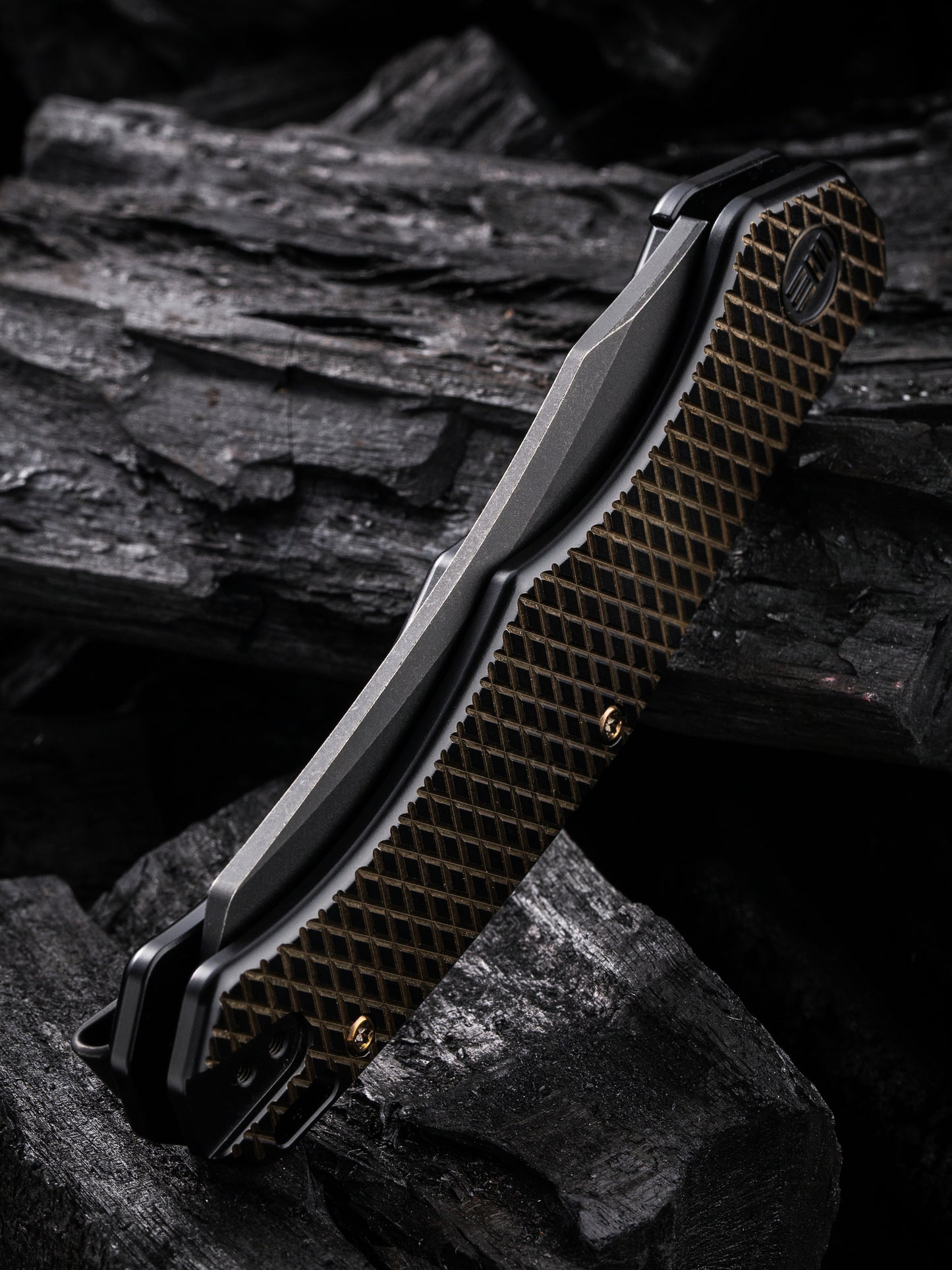 WE Viking Tactics RekkeR 3.61" CPM 20CV Black Golden Titanium Folding Knife by Kyle Lamb WE22010G-3