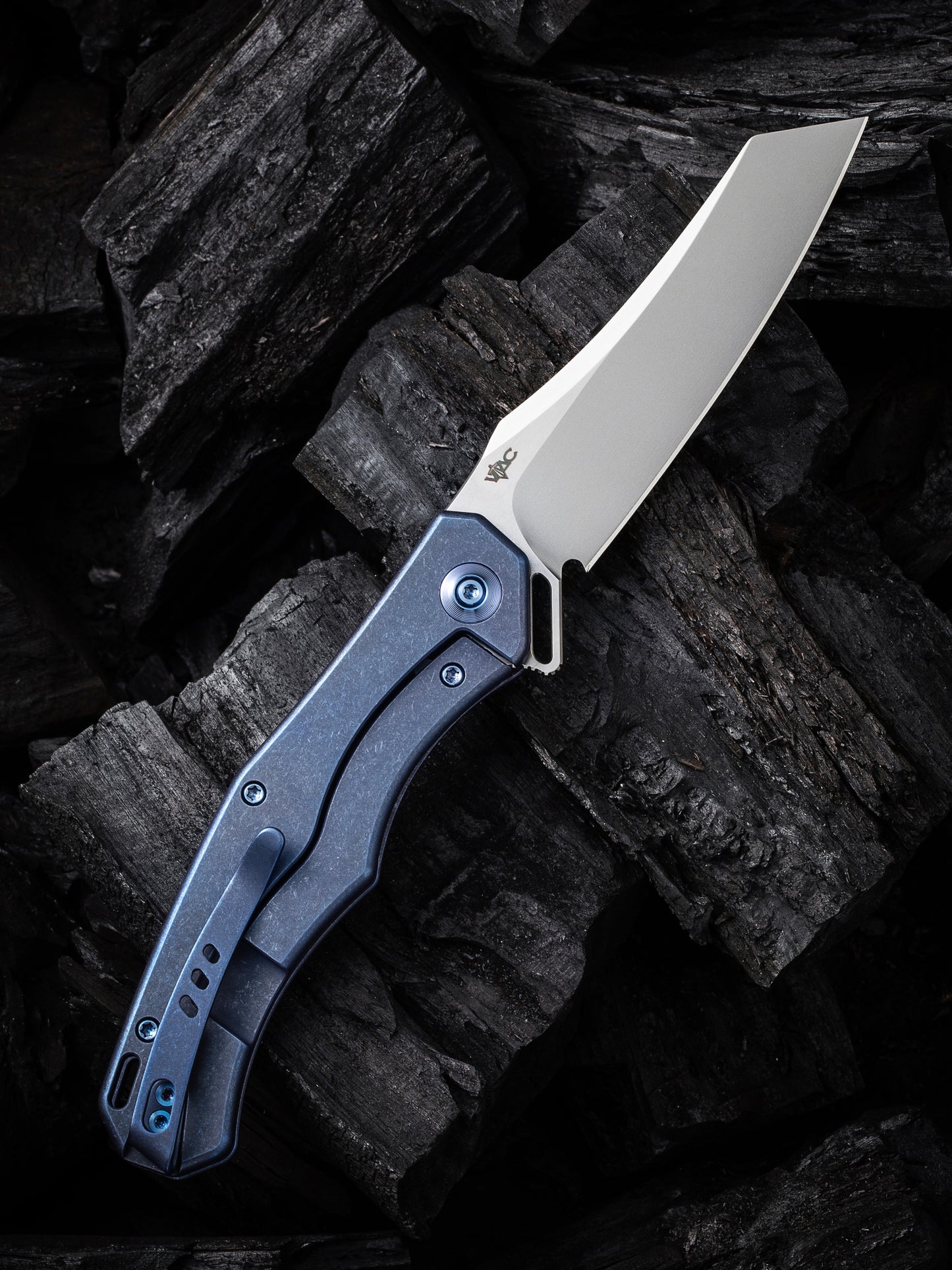WE Viking Tactics RekkeR 3.61" CPM 20CV Blue Titanium Folding Knife by Kyle Lamb WE22010G-4