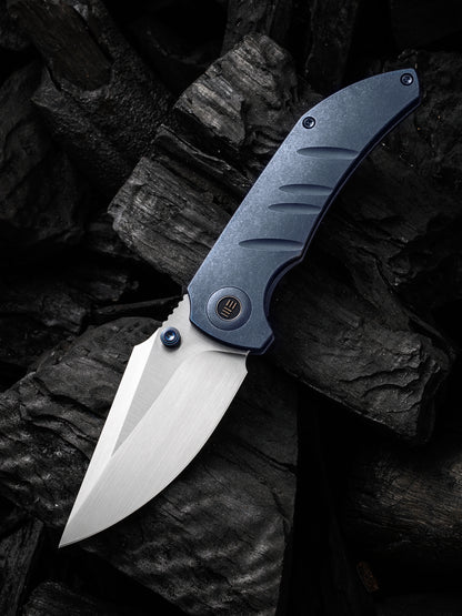 WE Riff-Raff 3.12" CPM 20CV Blue Titanium Folding Knife by Matthew Christensen WE22020B-2