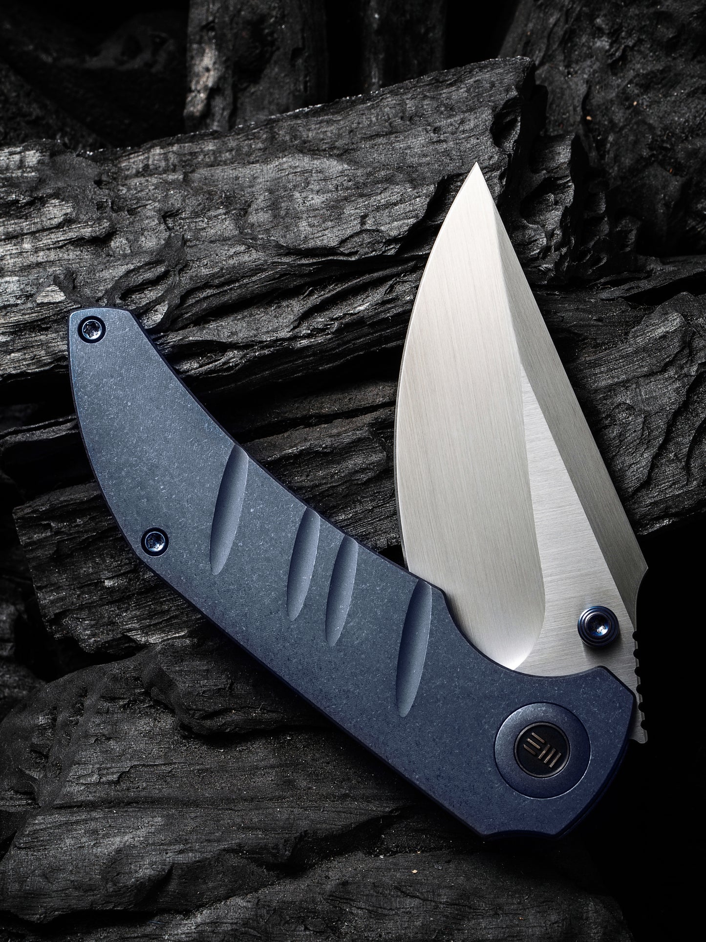 WE Riff-Raff 3.12" CPM 20CV Blue Titanium Folding Knife by Matthew Christensen WE22020B-2