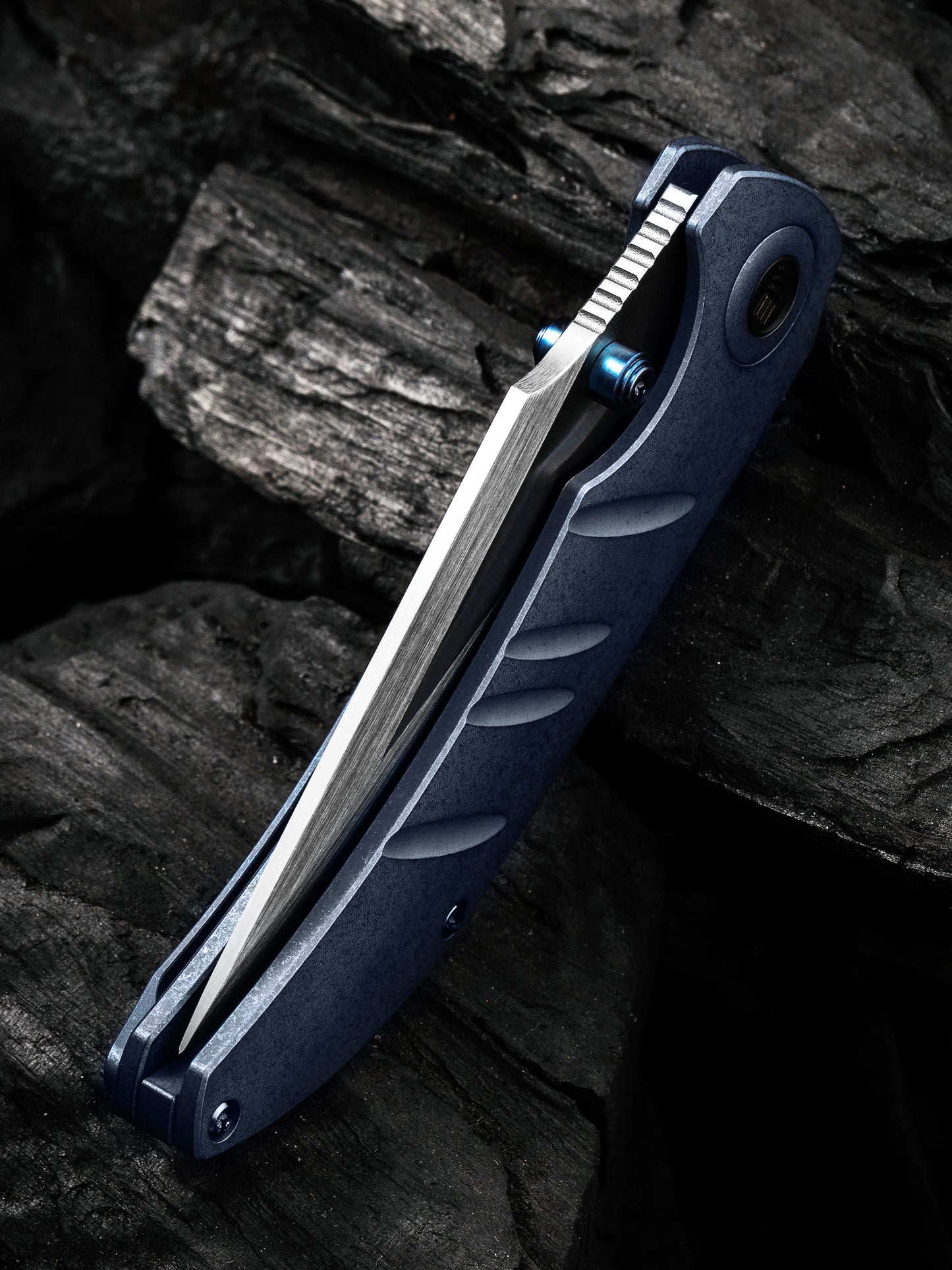 WE Riff-Raff 3.12" CPM 20CV Blue Titanium Folding Knife by Matthew Christensen WE22020B-2