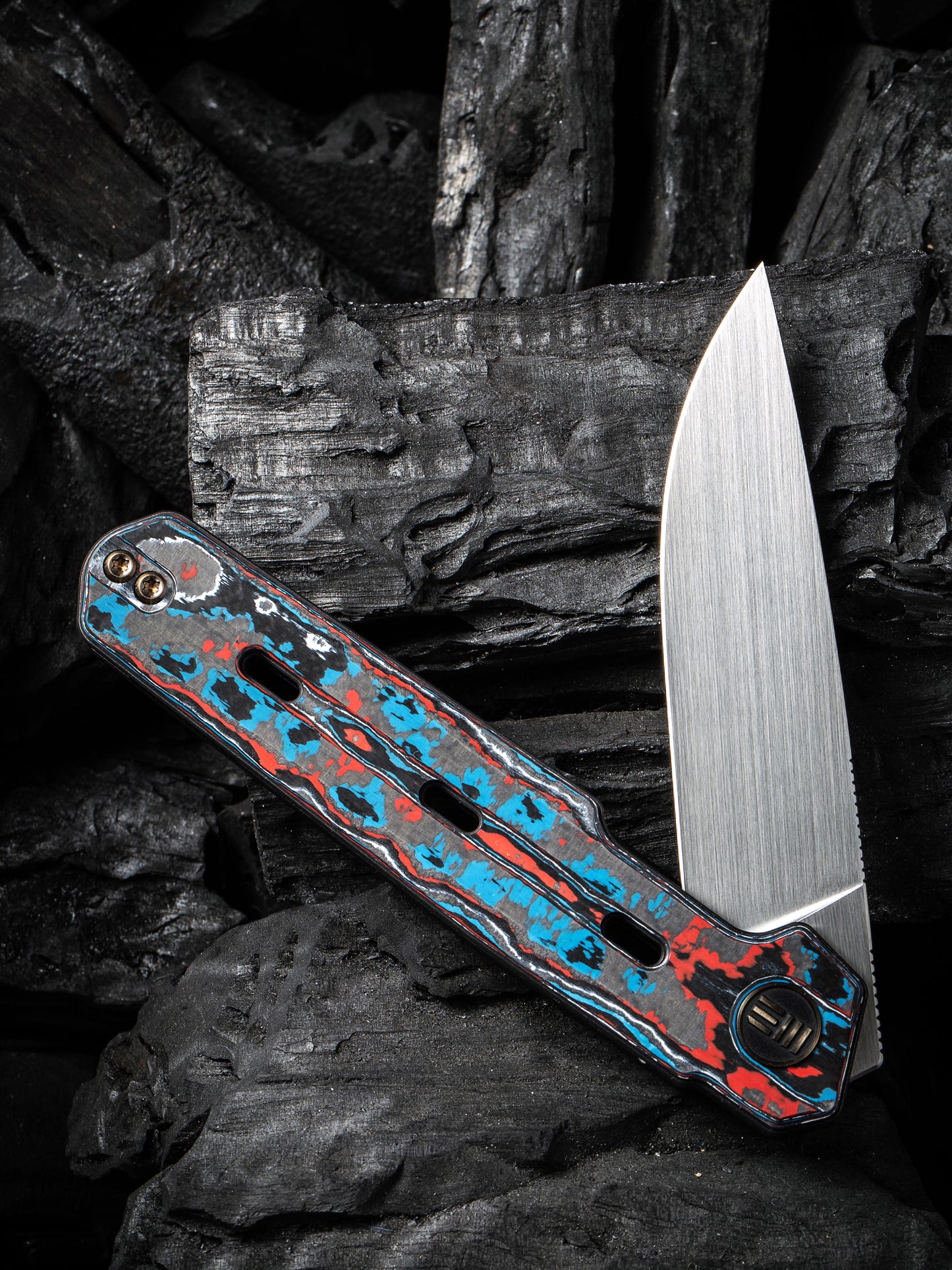 WE Navo 3.25" CPM 20CV Nebula Fat Carbon Fiber Titanium Folding Knife by Ostap Hel WE22026-4