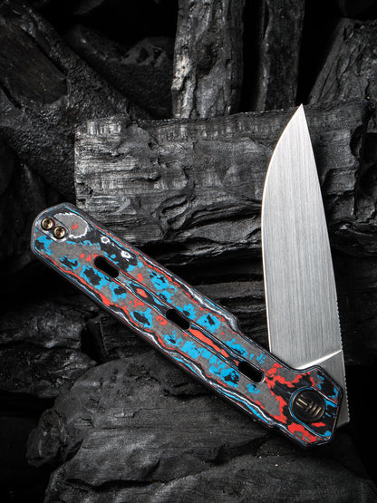 WE Navo 3.25" CPM 20CV Nebula Fat Carbon Fiber Titanium Folding Knife by Ostap Hel WE22026-4