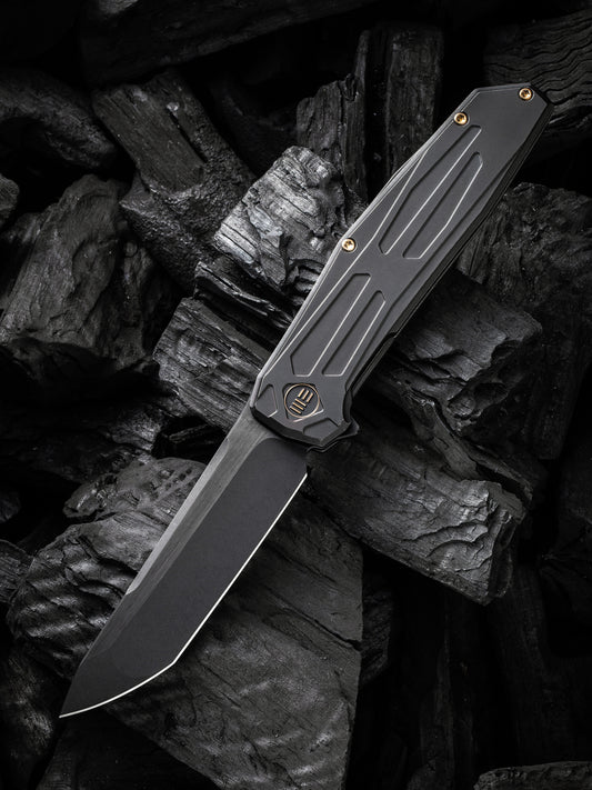 WE Shadowfire 3.97" Black CPM 20CV Titanium Folding Knife by Rafal Brzeski WE22035-1
