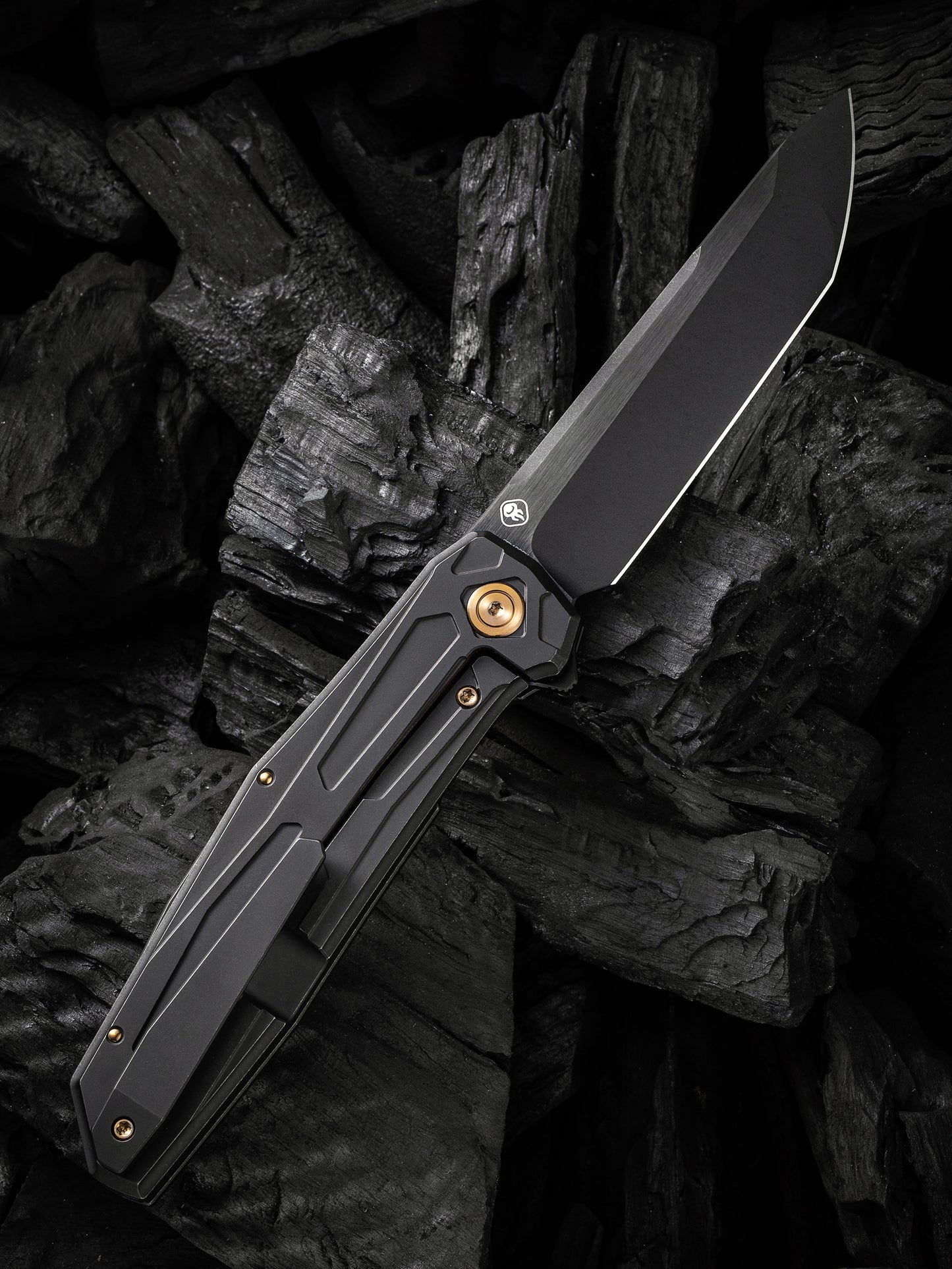 WE Shadowfire 3.97" Black CPM 20CV Titanium Folding Knife by Rafal Brzeski WE22035-1