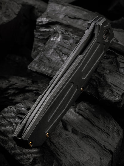 WE Shadowfire 3.97" Black CPM 20CV Titanium Folding Knife by Rafal Brzeski WE22035-1