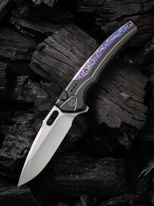WE Exciton Limited Edition 3.68" CPM 20CV Flamed Titanium Integral Spacer Folding Knife WE22038A-6