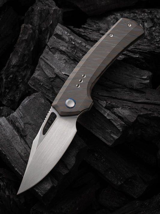 WE Nefaris Limited Edition 3.48" CPM 20CV Tiger Stripe Flamed Titanium Folding Knife WE22040D-4