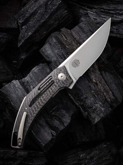 WE Speedliner 3.39" CPM 20CV Twill Carbon Fiber Folding Knife by Tashi Bharucha WE22045B-1