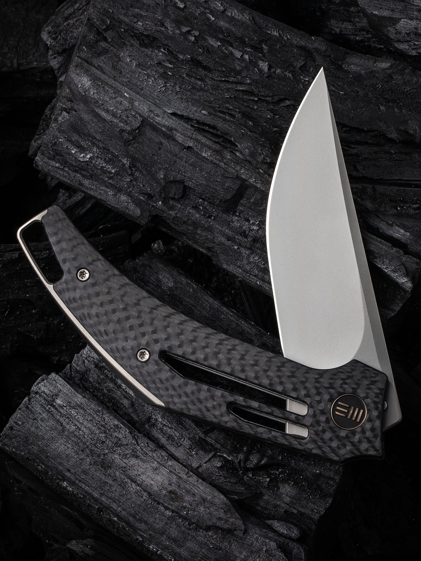 WE Speedliner 3.39" CPM 20CV Twill Carbon Fiber Folding Knife by Tashi Bharucha WE22045B-1