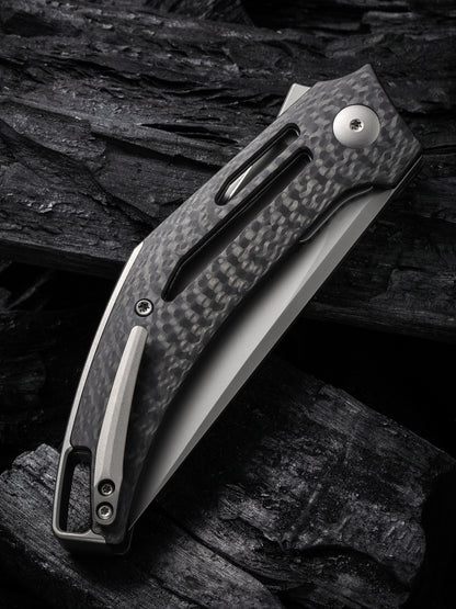 WE Speedliner 3.39" CPM 20CV Twill Carbon Fiber Folding Knife by Tashi Bharucha WE22045B-1