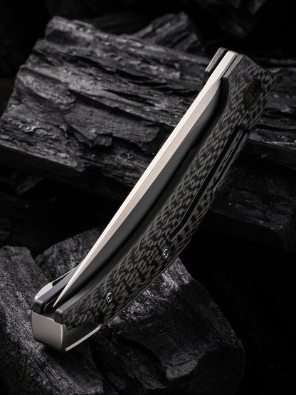 WE Speedliner 3.39" CPM 20CV Twill Carbon Fiber Folding Knife by Tashi Bharucha WE22045B-1