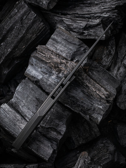 WE Speedliner 3.39" CPM 20CV Black Stonewashed Titanium Folding Knife by Tashi Bharucha WE22045C-1