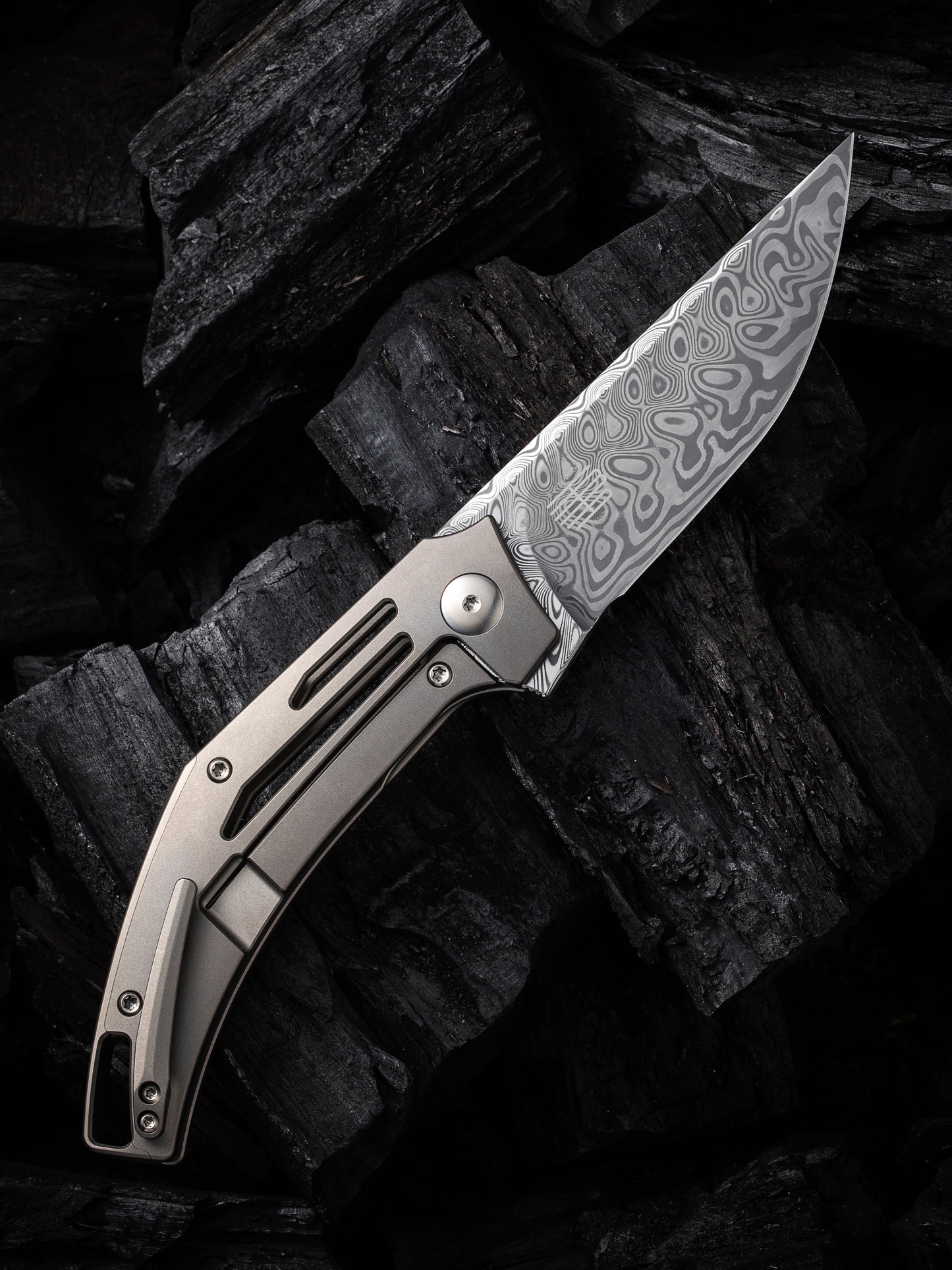WE Speedliner 3.39" Hakkapella Damasteel Titanium Folding Knife by Tashi Bharucha WE22045C-DS1