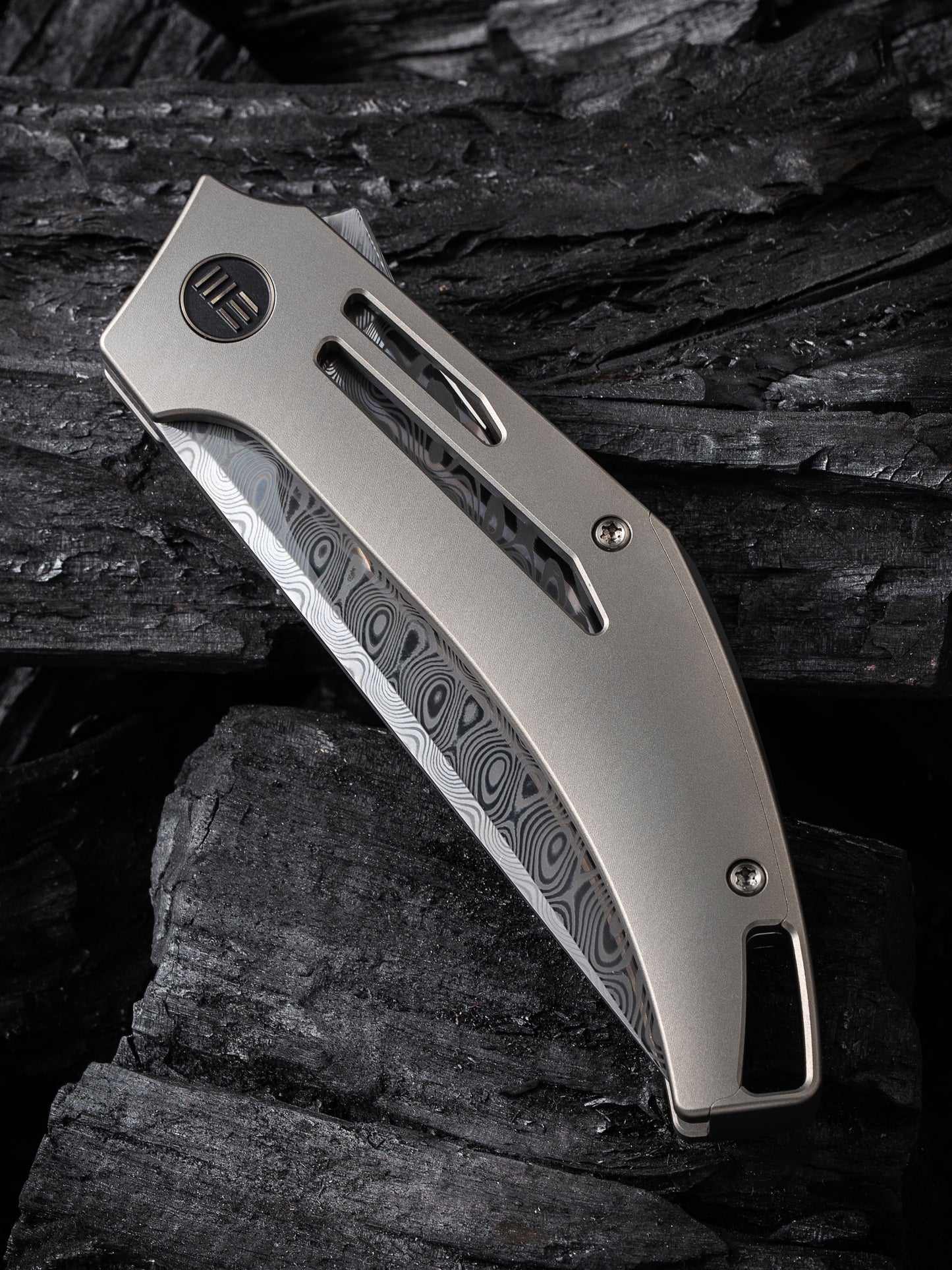 WE Speedliner 3.39" Hakkapella Damasteel Titanium Folding Knife by Tashi Bharucha WE22045C-DS1