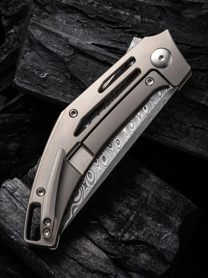 WE Speedliner 3.39" Hakkapella Damasteel Titanium Folding Knife by Tashi Bharucha WE22045C-DS1