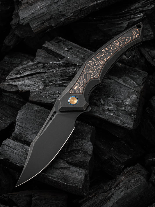 WE Orpheus Limited Edition 3.48" Black CPM 20CV Copper Foil Carbon Fiber Titanium Folding Knife WE23009-3