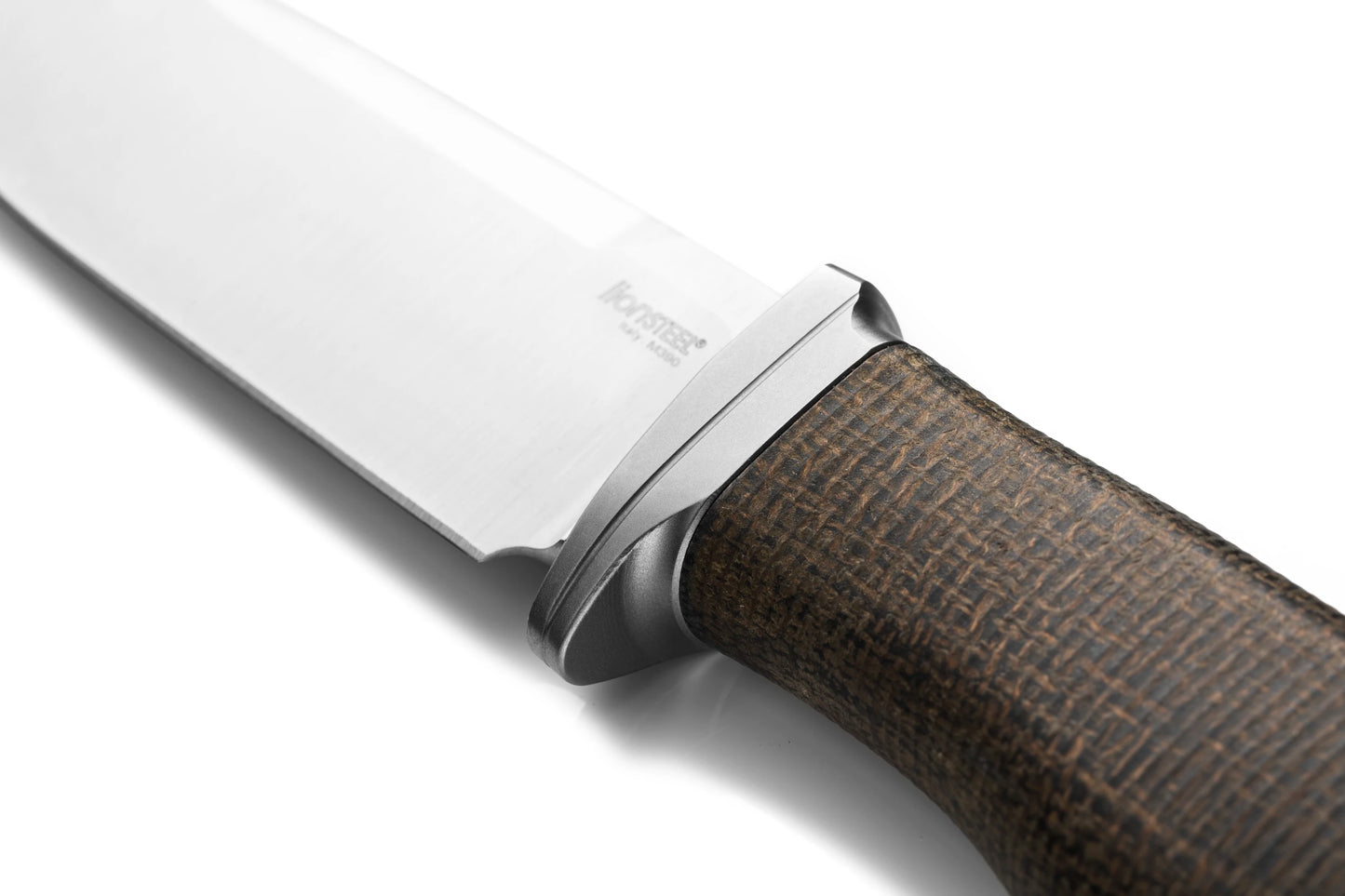 LionSteel Acha 4.21" M390 Satin Green Burlap Micarta Fixed Blade Knife AH BLG