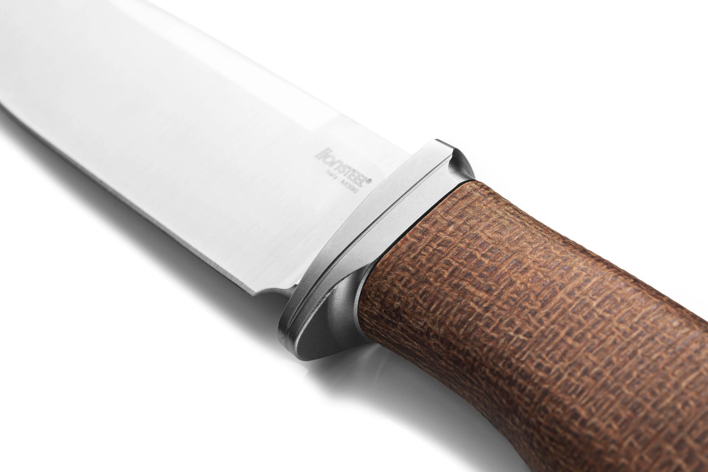 LionSteel Acha 4.21" M390 Satin Natural Burlap Micarta Fixed Blade Knife AH BLN