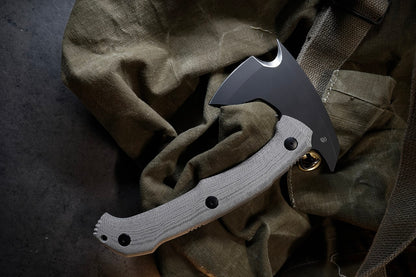 Bastinelli Addiction M390 Axe with Green Canvas Micarta Handle