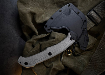 Bastinelli Addiction M390 Axe with Green Canvas Micarta Handle