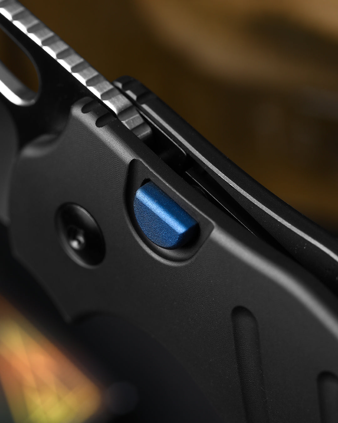 Kizer Sheepdog C01C 2.95" Elmax Black Aluminium Button-Lock Folding Knife Ki3488.29BSA1