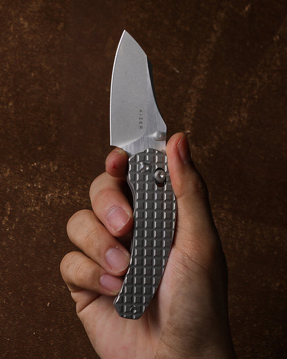 Kizer Mini Bulldog Clutch-Lock 2.51" S45VN Frag Titanium Folding Knife Ki3672SA2