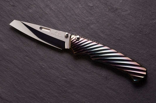 Rockstead RYO H-ZDP (DP) 3.15" Polished ZDP189 Titanium DLC-Prism Folding Knife