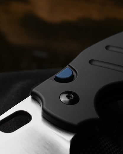 Kizer Sheepdog C01C 2.95" Elmax Black Aluminium Button-Lock Folding Knife Ki3488.29BSA1