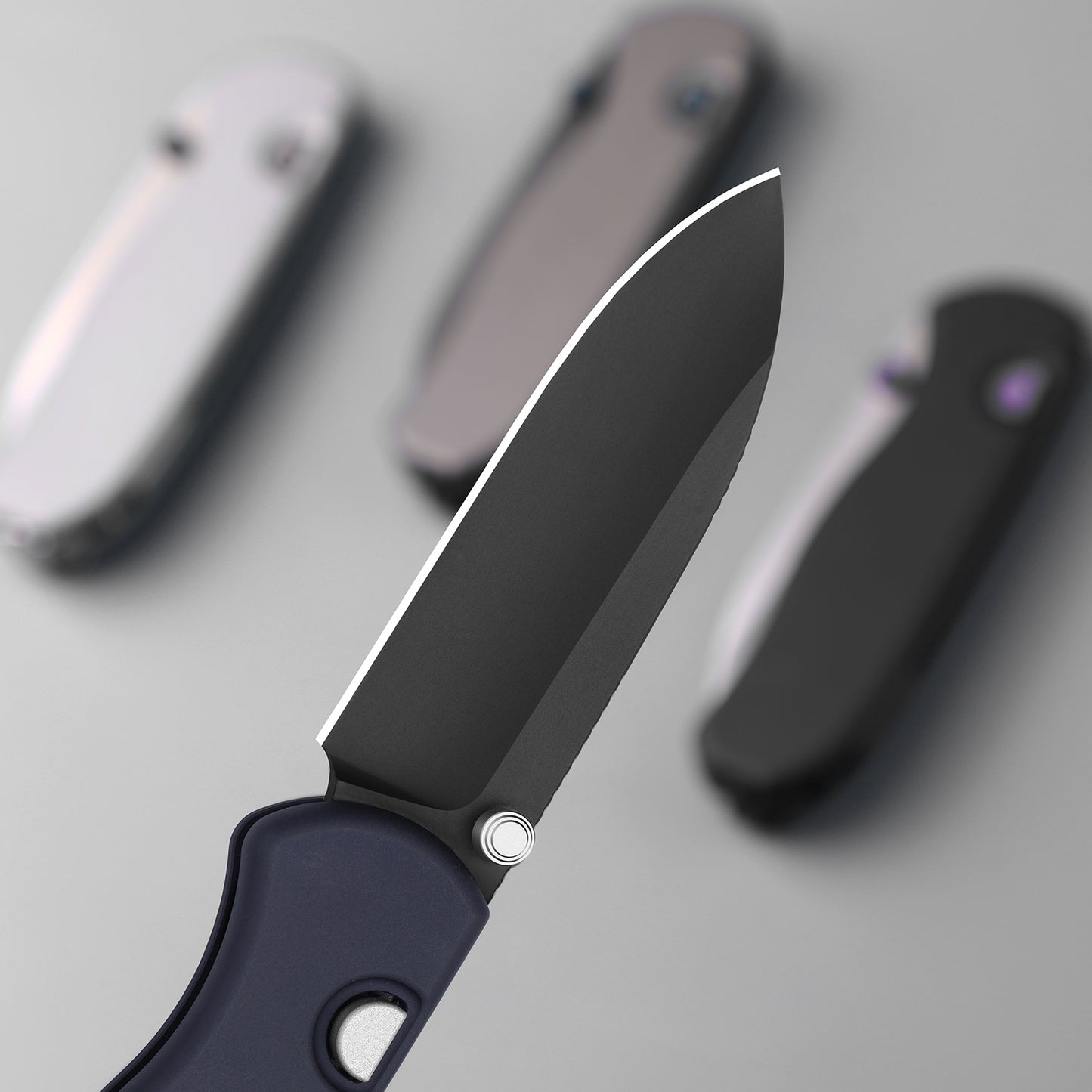 Kizer Drop Bear Zero 3.1" M390 DLC Ultra Dark Blue Aluminium Folding Knife Ki3619BDA2