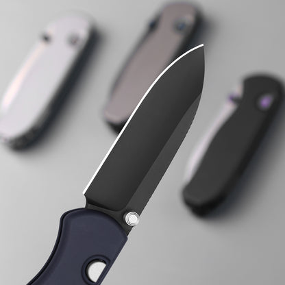 Kizer Drop Bear Zero 3.1" M390 DLC Ultra Dark Blue Aluminium Folding Knife Ki3619BDA2