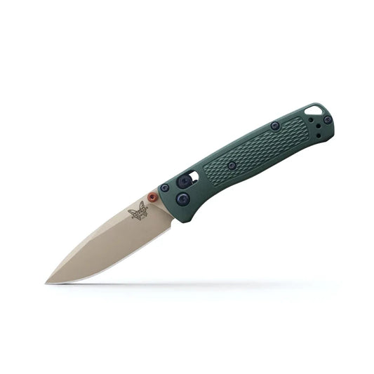 Benchmade 533TN-2601 Mini Bugout 2.82" ELMAX McMillan Tan Cerakote Taiga Green Grivory Folding Knife