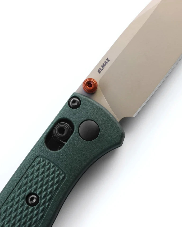 Benchmade 533TN-2601 Mini Bugout 2.82" ELMAX McMillan Tan Cerakote Taiga Green Grivory Folding Knife
