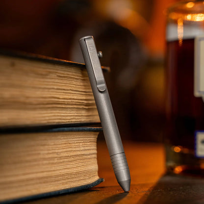 Big Idea Design Base Line Stonewashed Titanium Bolt-Action Pen