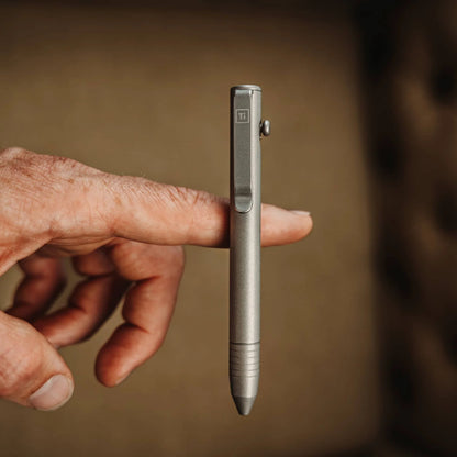 Big Idea Design Base Line Stonewashed Titanium Bolt-Action Pen