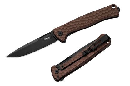 LionSteel Emmet 2.83" Magnacut Old Black / Earth Aluminium Integral Folding Knife EM01A EB