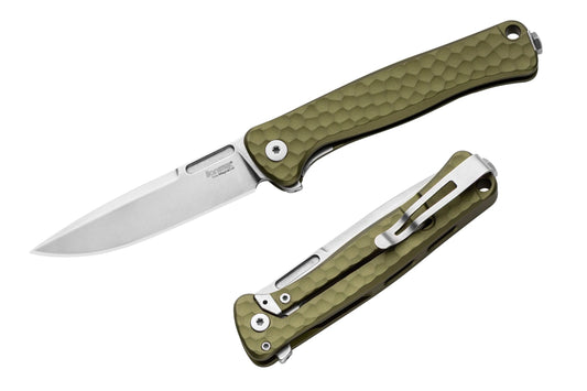 LionSteel Emmet 2.83" Magnacut Green Aluminium Integral Folding Knife EM01A GS