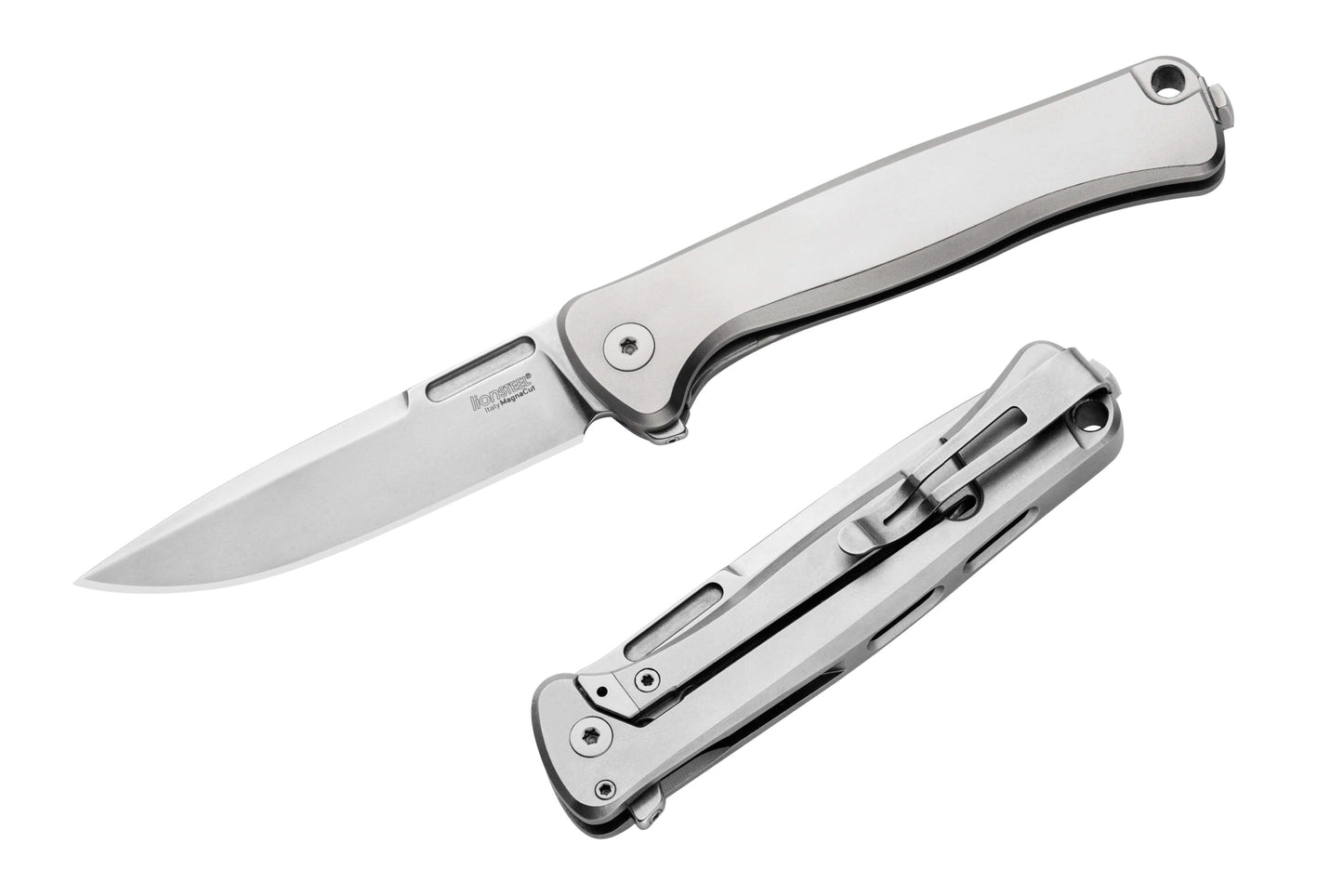 LionSteel Emmet 2.83" Magnacut Flat Titanium Integral Folding Knife EM01 FL