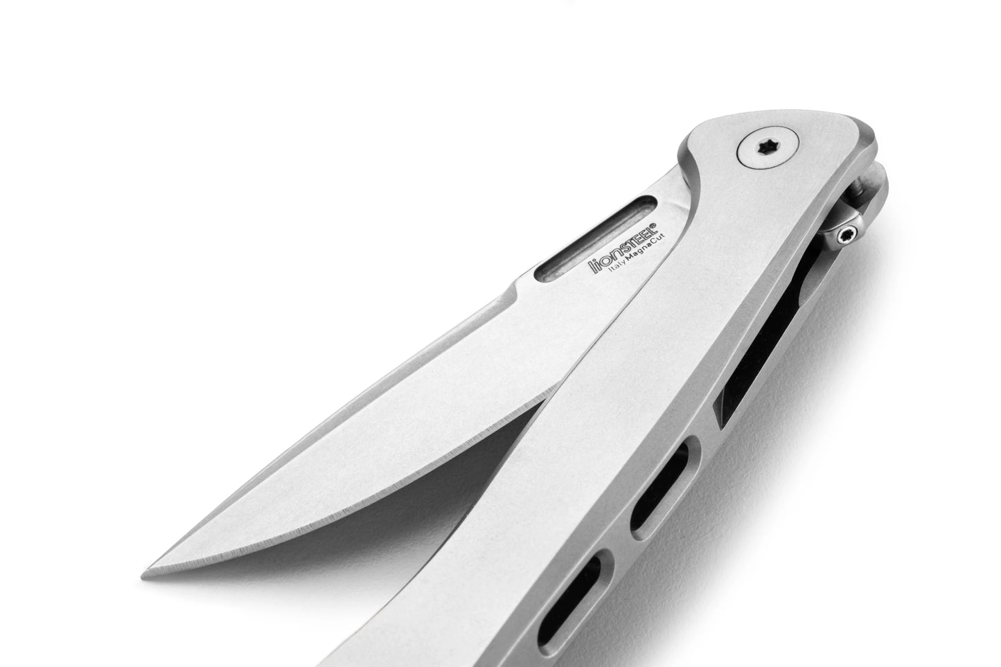 LionSteel Emmet 2.83" Magnacut Flat Titanium Integral Folding Knife EM01 FL