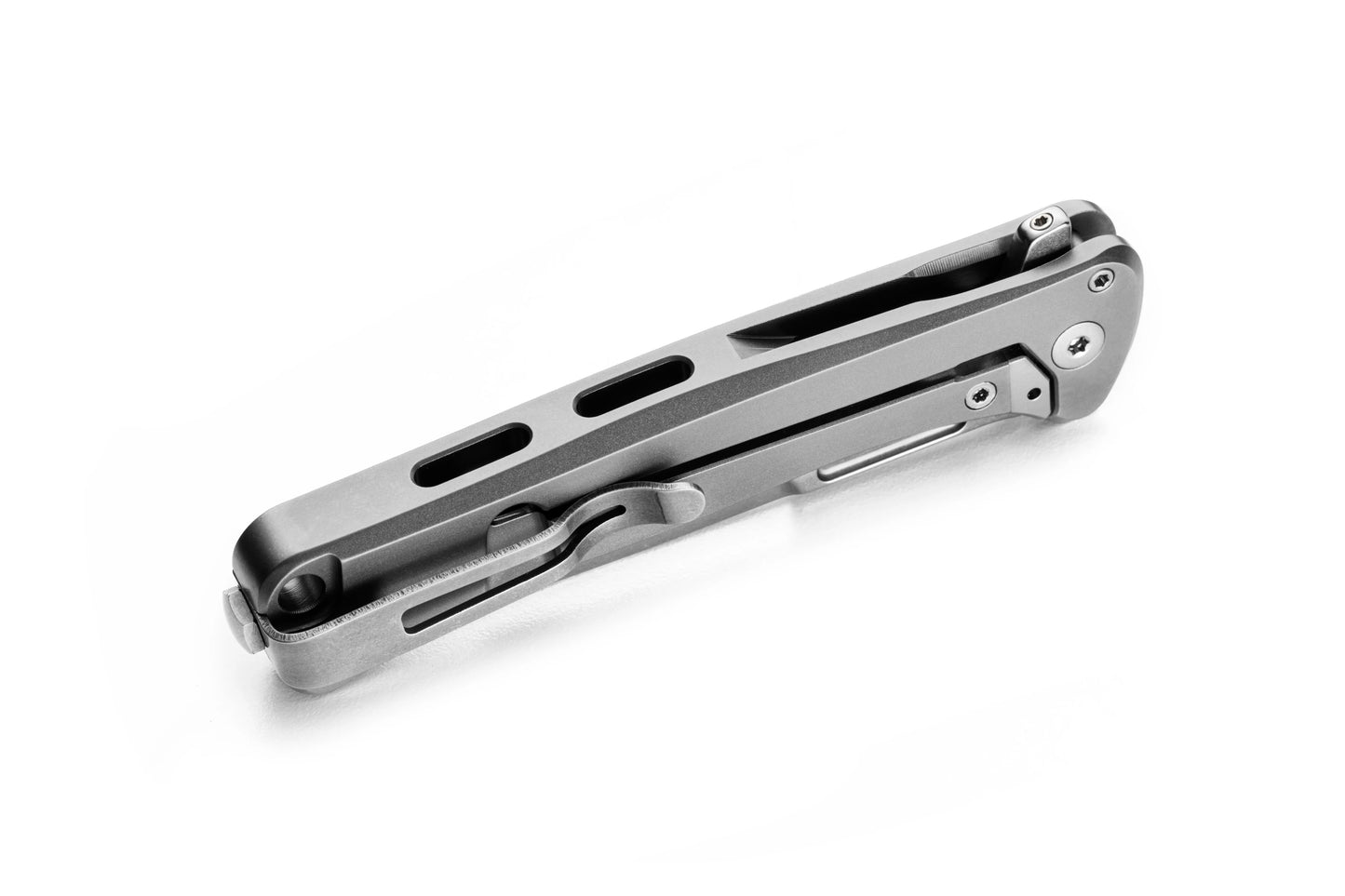 LionSteel Emmet 2.83" Magnacut Titanium Carbon Fiber Integral Folding Knife EM01 GY