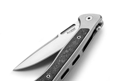 LionSteel Emmet 2.83" Magnacut Titanium Carbon Fiber Integral Folding Knife EM01 GY